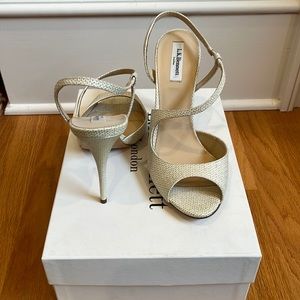 L.K. Bennett heels in soft gold